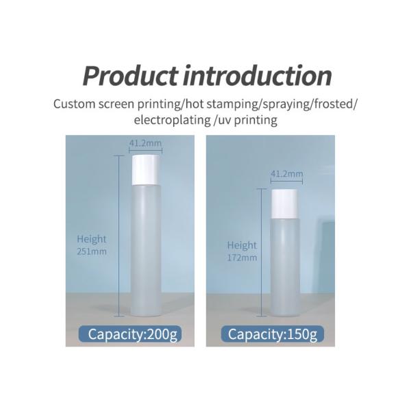 150ml 200ml PET Plastic Bottle with Pump for Luxury Bottle Skincare Face Cream Body Lotion and Serum Oil Screen Printing