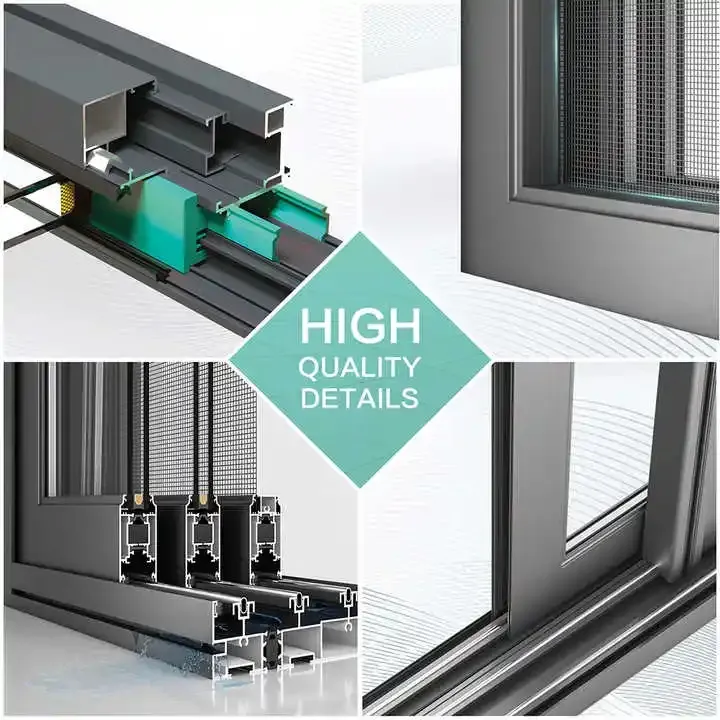 Double-Layer Tempered Glass Window Safety and Energy Saving Aluminum