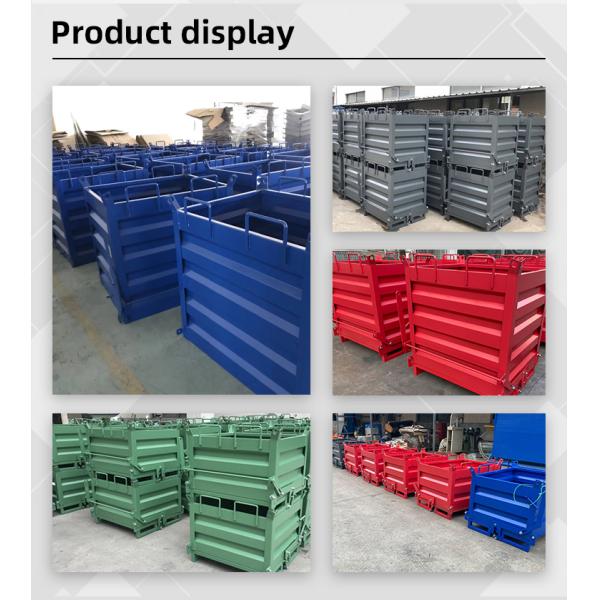 Metal Powder Solid Bulk Bins Steel Bottom Dumping Hopper Open Top Refuse Collector