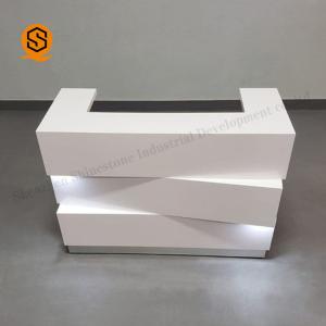 Buy cheap Modern Artificial Stone Salon Reception Counter Light Up Reception Desk product