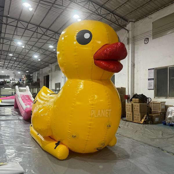 Quality Customized Swimming Inflatable Floating Yellow Duck Airtight Big Inflatable Duck Boats With Seat for sale
