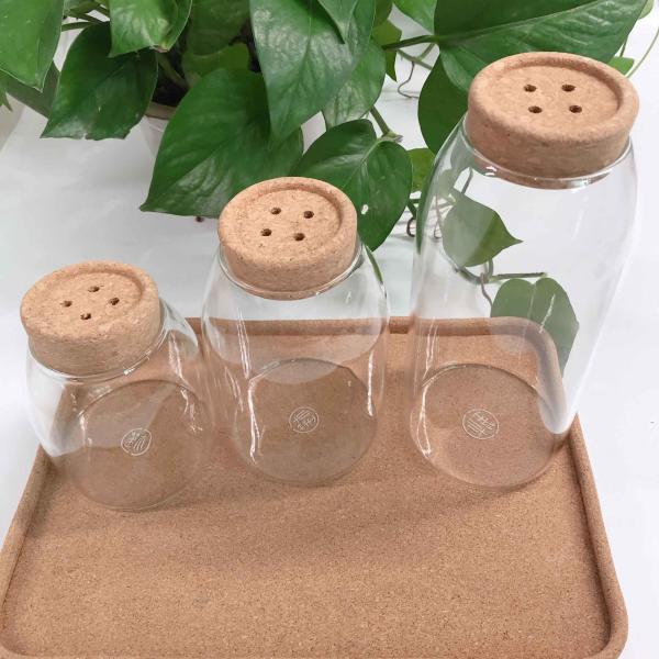 Quality LFGB Yuelin Glass Bottle Corks Lid Container Storage Jar 0.9*0.7in for sale