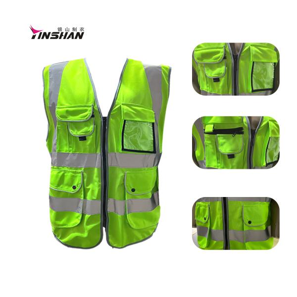 Custom Logo High Visibility Safety Vest for Construction Workers Roadway Safety Vest