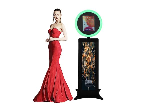 Quality Portable Photo Booth Shell Stand For Ipad 12.9'' Rgb With Ring Light Music Sync Box Metal Selfie Detachable for sale
