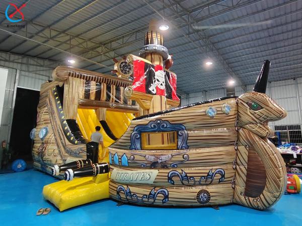 Quality Customized PVC Inflatable The Pirate Ship Inflatable Obstacle Course Playground for sale