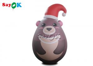 China Custom Portable Pvc Sealed Gray Inflatable Teddy Bear With Xmas Hat Advertising on sale