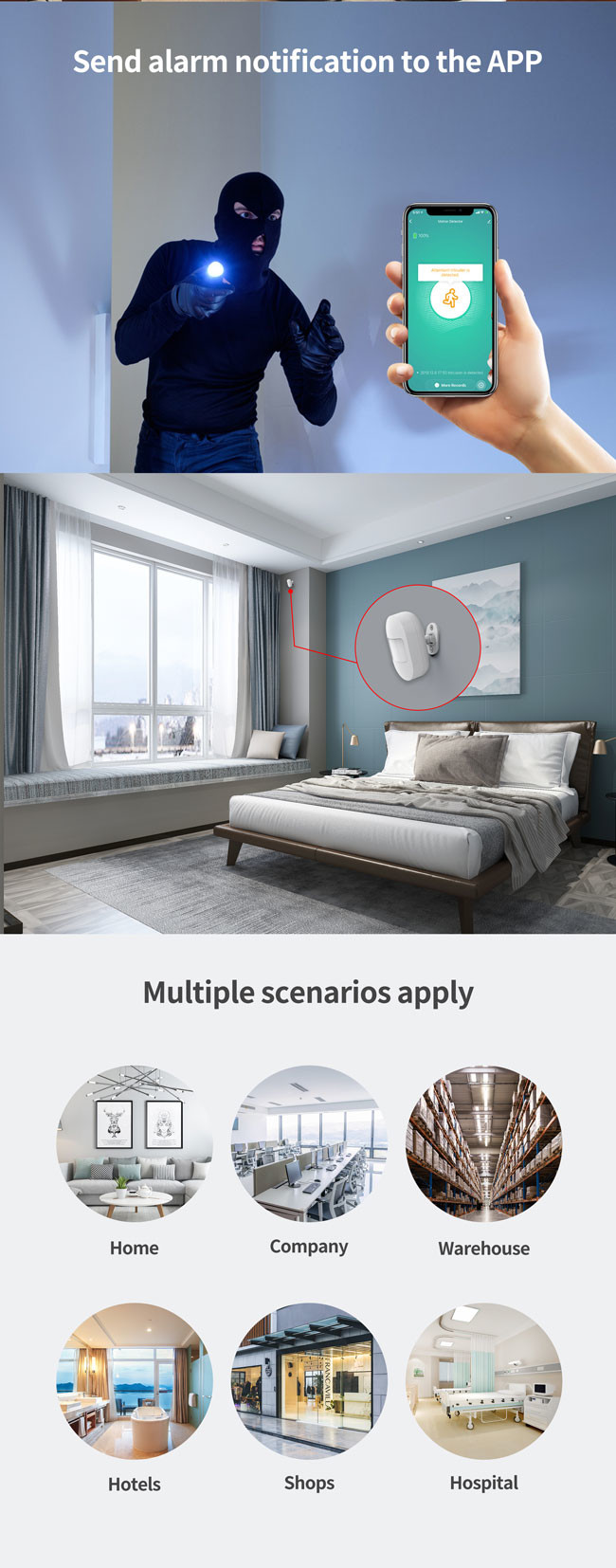 Multi IR 2.4GHz WiFi PIR Motion Sensor 8m Detecting Distance Smart Life Pir Sensor