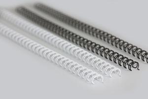 Black White Coil Book Binding , 3/8 9.5mm 3:1 Pitch Wire O Binding For Book