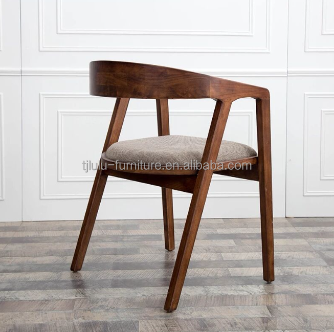 Natural/Walnut Modern Wood Chair Simple Home Dining Bar PU Leather Chair for Sale