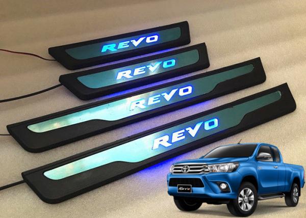 Quality TOYOTA All New Hilux Revo 2016 2017 LED Light Side Door Sill Scuff Plates for sale