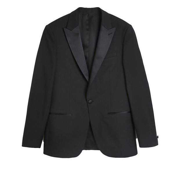 Big Tall Men'S Stylish 2PCS Black Designer Tuxedo For Men