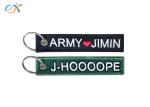 Polyester Material Embroidered Name Keychain Custom Shape With Double Side