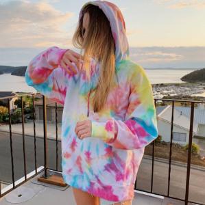 Custom Tie Dye Printed Oversize Hoodie Casual