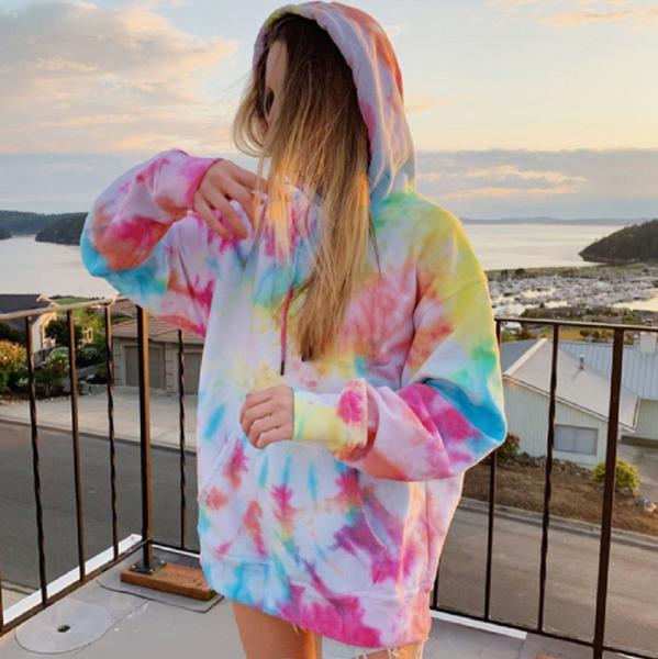Quality Custom Tie Dye Printed Oversize Hoodie Casual for sale