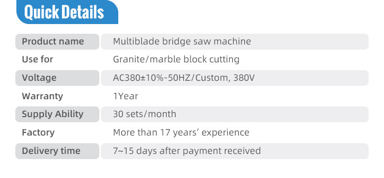 Multi Disc CNC Bridge Stone Cutting Machines for accuracy Natural Granite Fabrication