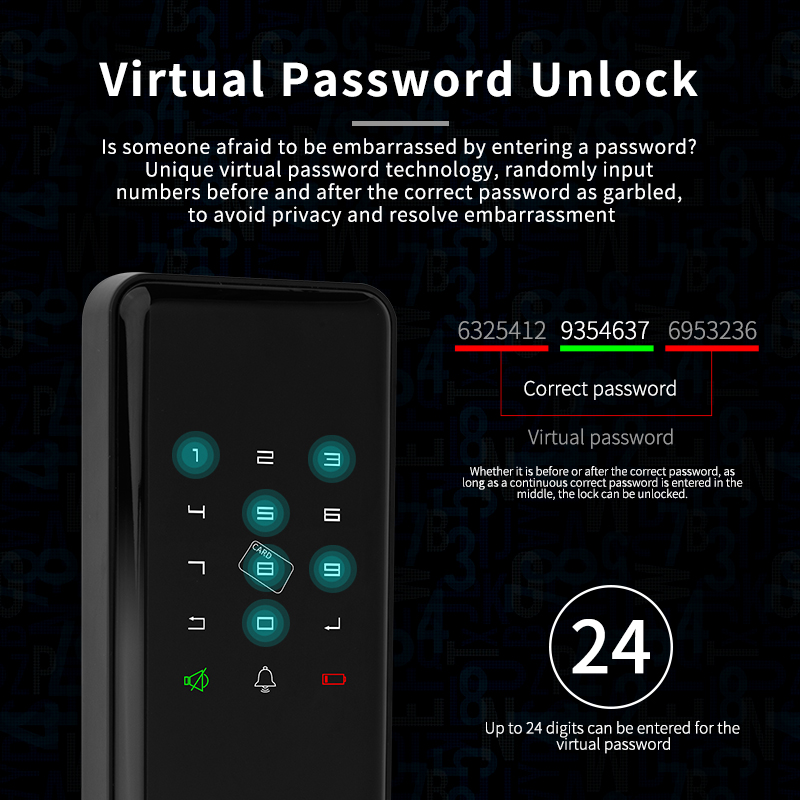 Fingerprint Touch Smart Door Lock Tuya App Control Unique Chip Encryption Technology