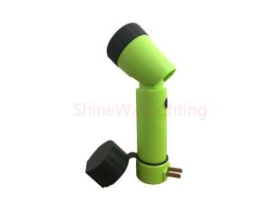 China Green High Power Flashlight IP64 Weatherproof  Rechargeable Muti Funtion on sale