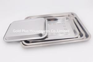 China LFGB Custom Printed Stainless Steel Serving Trays Rectangle 45*35cm on sale