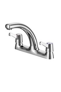 China 1 Hole Dual Handle Bathroom Faucet Copper Material Resist Tarnish on sale