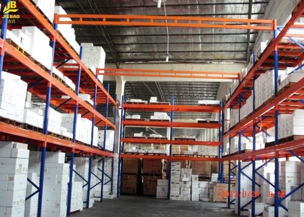 Quality 3 Levels Warehouse Pallet Racking Blue Disassembly Columns Steel Q235 6M High for sale
