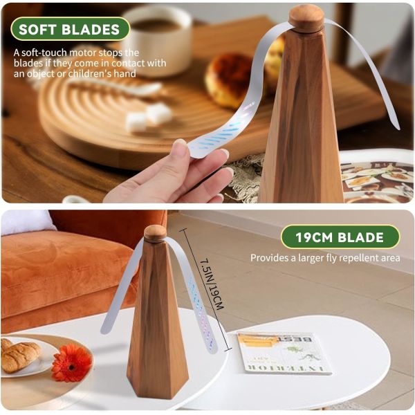 OEM Design Manufacturer Supplier with 3 Fan Blades UV Fly Killer Summer Free Standing Fly Trap ABS Fly Repellent Fan