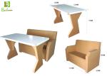 Custom Flat Cardboard Table And Chairs Stand Simple Style Wightlight