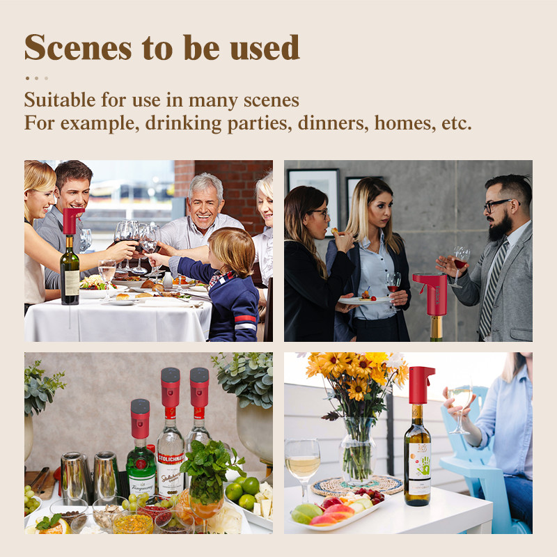 1200mah Battery Smart Multi Smart Wine Aerator And Dispenser With LED Touch Screen Display