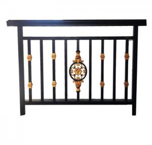 China Fence Stair Railing Banister Handrail Hardware  Black Steel Post Modern Outdoor on sale