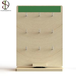Shop Two Sides Table OEM Rotating Display Stand With 18-24 Metal Hooks And Top Sign