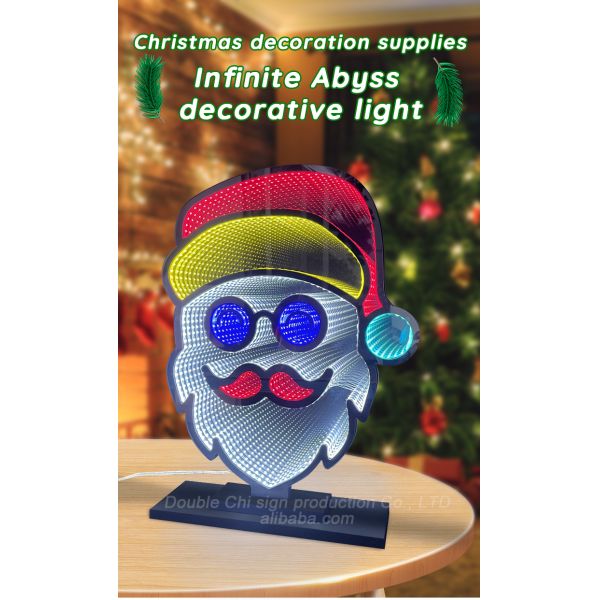 Home Decor Snowman Light Infinity Mirror with 1000lm Luminous Flux and Power Cord