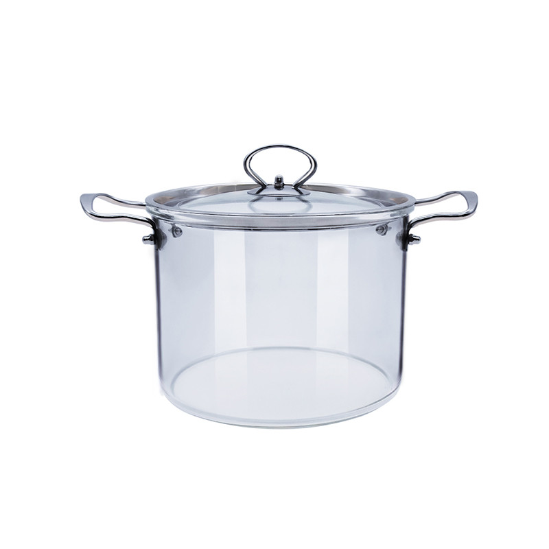 Custom Made Transparent High Borosilicate Glass Soup Pot