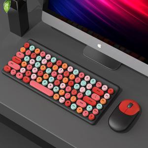 China Retro 86-Key Lipstick Wireless Keyboard Mouse ABS Mechanical Keycaps on sale