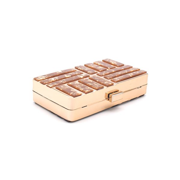 18*10*4cm Gold Acrylic Handbag Frame With Chain Loops