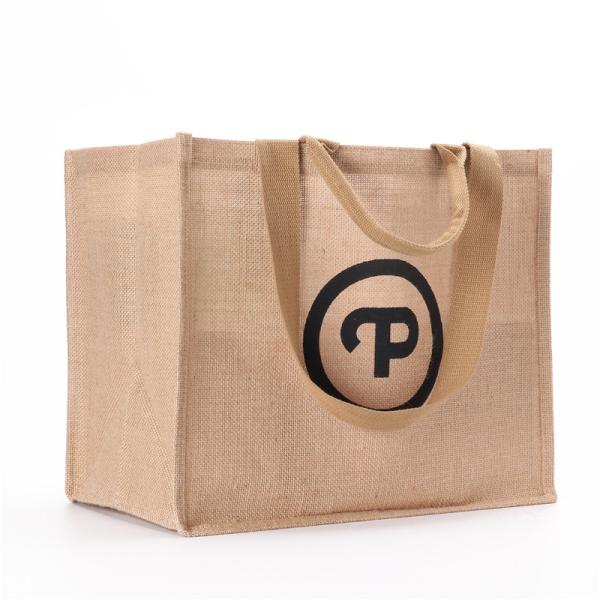 Quality Heavy Waterproof Reusable Inner Lamination Jute Tote Bags for sale