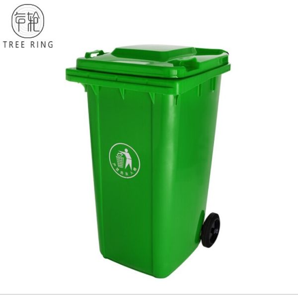 Red / Green Plastic Rubbish Bins , 240 Liter Waste Wheelie Bin For Recycling Paper