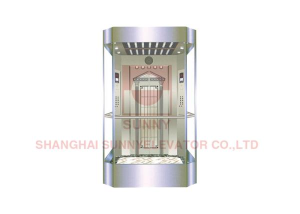 Quality 2000kg Square Shape Panoramic Elevator Observation Lift Full Glass Cabin for sale