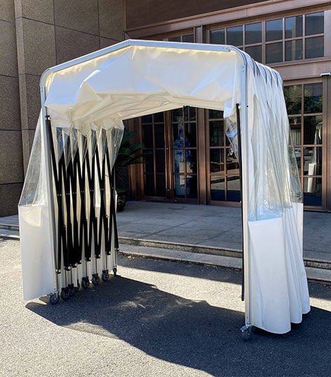 External Shelter Queue Tent for Retail Stores, Schools