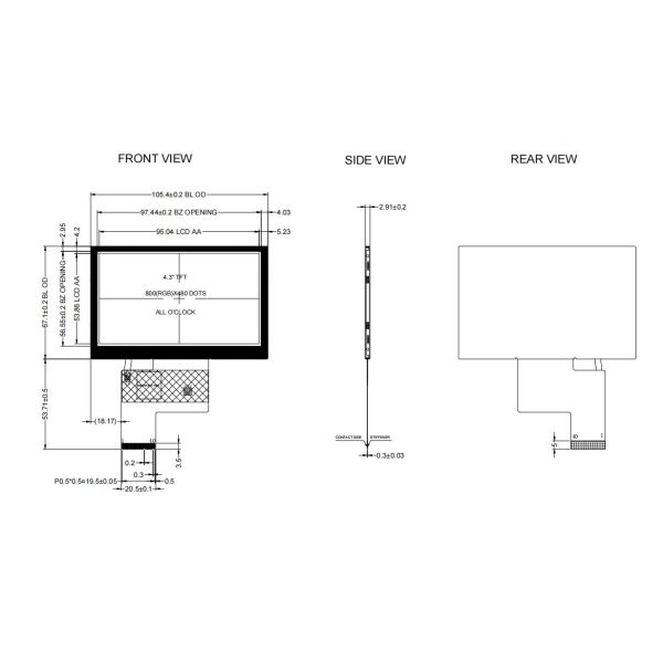 LCD Video Palyer Brochure 800x480 4.3 Inch TFT Display 350nits Brightness