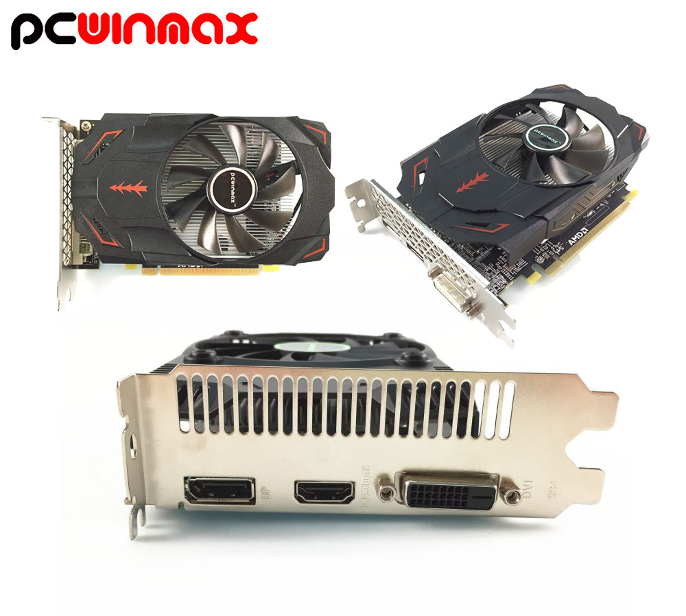 PCWINMAX Radeon RX 550 2GB GDDR5 128 Bit Gaming GPU HD DP DVI Output Graphics Card For Desktop PCI-E