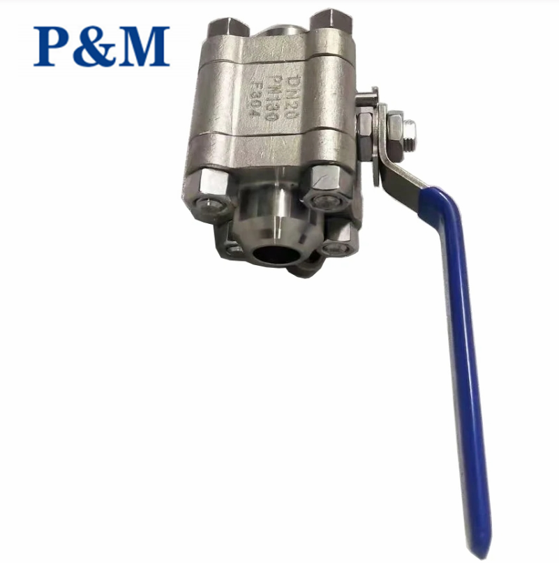 3-pc full port ANSI stainless steel ball valve packed in wooden case