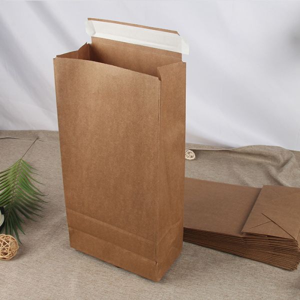 Brown Flat Bottom Kraft Paper Mailing Bags 20x30cm Reinforced Base & Handles