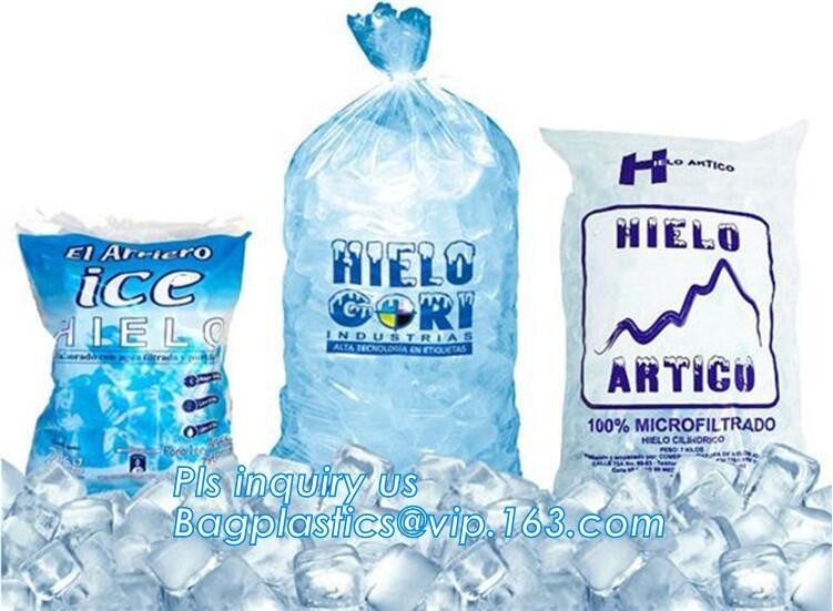COMPOSTABLE customized ice bag with drawstring, Food Industrial Use Plastic