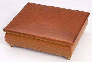 Buy cheap wooden jewelry box in Cherry color stained, metal stand at bottom of corner product