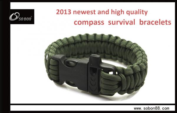 Quality Adjustable Police Paracord Survival Bracelet Super Strength for sale