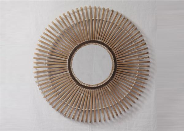 Quality ZY919093 Nature Odorless Bamboo Wall Decor Mirror For Home Decoration for sale