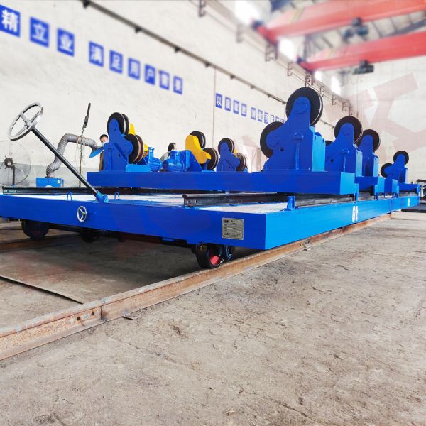 Workshop Motorized Rail Cart Steel Scrap Battery Transfer Cart