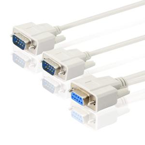 China DB9 Y Splitter RS232 RJ45 Cable 30cm 9 Pin 1 Female To 2 Male Serial on sale
