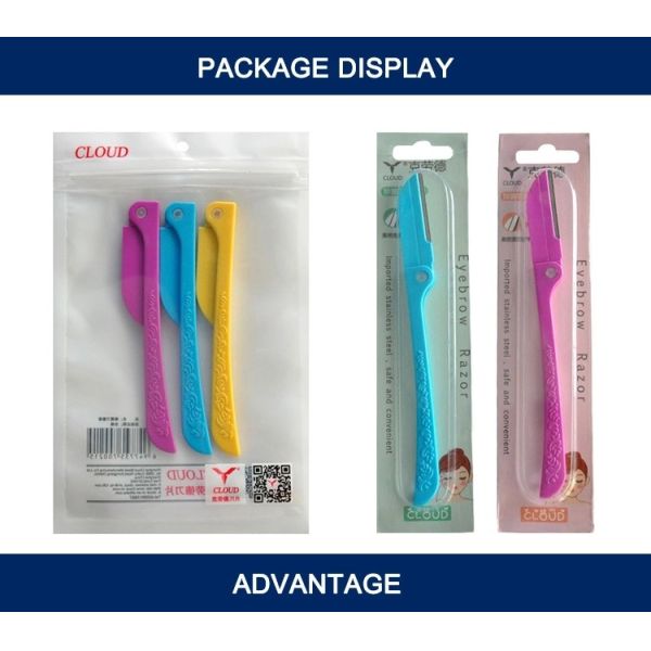 Cosmetic Facial Eyebrow Shaper Razor Custom Private Label With Safety Cover