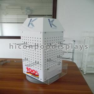 Hanging Peg Hook Counter Display Racks Fixtures With Rotating