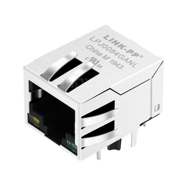 Quality X Mutiple XRJG-01P-1-D3C-210 Compatible LINK-PP LPJ0084GANL 10/100 Base-T Tab Down Yellow/Green Led 1x1 Port RJ-45 Filter Connector Module for sale